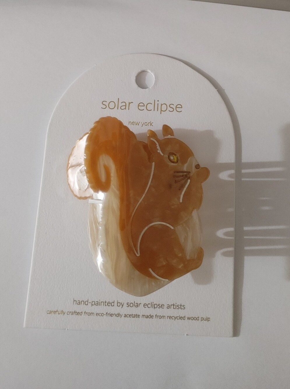 BNWT Solar Eclipse Fall Squirrel Medium Hair Claw Clip